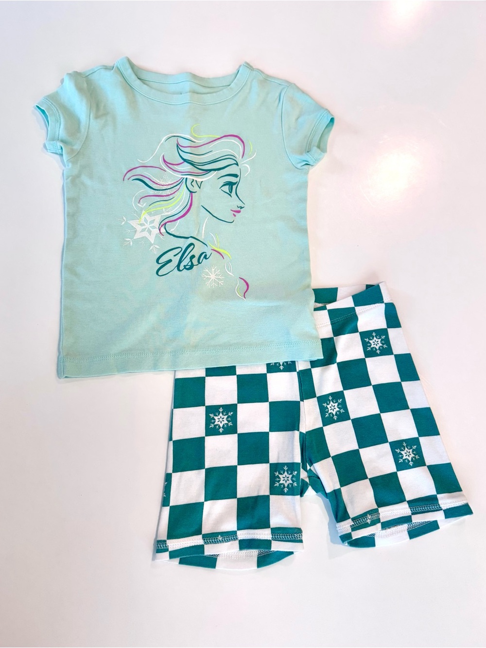 GAP Kids x Disney Frozen Elsa Mint Green Girls' Pajama Set, Organic Cotton, 8 yr